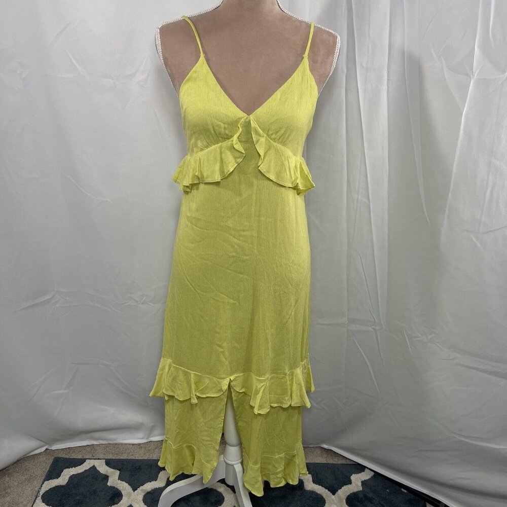 Lulu's Yellow Ruffle Midi Dress. Reposhed, never worn.